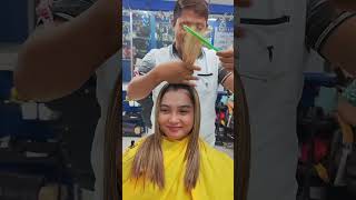 Brazilian treatment with haircut Layerdslah hairstyle for women hairsalon barberlife [upl. by Yarazed]