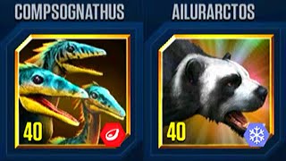 NEW AILURARCTOS VS NEW COMPSOGNATHUS  JURASSIC WORLD THE GAME [upl. by Ron]