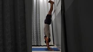 Handstand practice against wall hanstand ytshortsytshorts [upl. by Nylarat208]