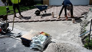 How To Install Paver Brick Driveway Like Pros wTime Lapse [upl. by Aseek]