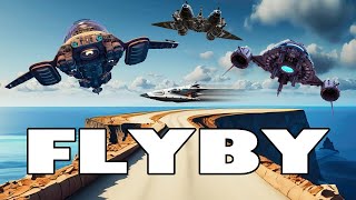 FLYBY  how many spaceships can there be Watch them ZOOM BY FUTURISTIC and COOL ANIMATION [upl. by Akiehs]