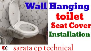 Wall Hanging Toilet Seat Cover Fitting  Toilet Seat Cover Installation [upl. by Ainslee]