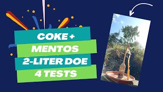 CokeMentos Experiment 2liter tests  part A Four tests Relatively cool day [upl. by Novehc]