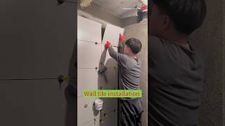 Ep049 Wall tile installation walltiles interor constraction short [upl. by Witty542]