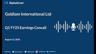 Goldiam International Ltd Q1 FY202425 Earnings Conference Call [upl. by Ekard]