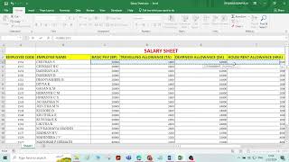 CREATING SALARY SHEET IN EXCEL [upl. by Clyde]