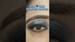 Blue 💙 Halo Glitter Eye LookI eyemakeup haloeyes eyes eyemakeuptutorial shorts ytshorts reels [upl. by Leckie]