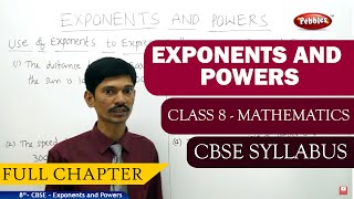 Exponents and Powers full lesson  Mathematics  Class 8  CBSE Syllabus [upl. by Layton]