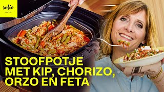 Makkelijk stoofpotje met kip chorizo orzo en feta  Sofie Dumont [upl. by Budd278]