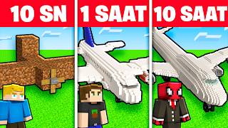 10 SANİYELİK UÇAK VS 1 SAATLİK UÇAK  Minecraft [upl. by Nevek]