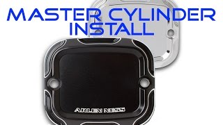 Arlen Ness Harley Davidson motorcycle master cylinder cover Installation Tutorial [upl. by Esorlatsyrc]