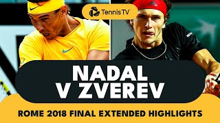 Rafael Nadal vs Alexander Zverev  Rome 2018 Final Extended Highlights [upl. by Demakis22]