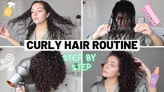 CURLY HAIR ROUTINE  Flip Section Method for Volume Definition amp Curl Longevity [upl. by Terriss]