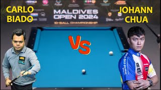 Highlights Carlo Biado vs Johann Chua Maldives Open 2024 10 Ball Championship [upl. by Micro81]