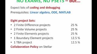 Lecture 01 Part 2 Class format 2016 Numerical Methods for PDE [upl. by Evanthe415]