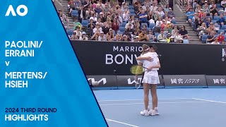 ErraniPaolini v HsiehMertens Highlights  Australian Open 2024 Third Round [upl. by Kurman]