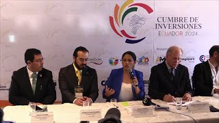 Ecuador busca financiamiento para 340 proyectos en la Cumbre de Inversiones 2024 [upl. by Lohner]