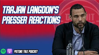 Trajan Langdons Press Conference Reactions  Pistons Talk Podcast [upl. by Dafna]