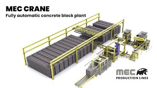 MEC CRANE Concrete Block plant  Automation amp Efficiency for Concrete Block Manufacturing  Mecmetal [upl. by Marrin]