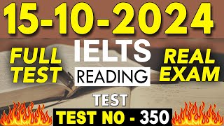 IELTS Reading Test 2024 with Answers  15102024  Test No  350 [upl. by Ivz]