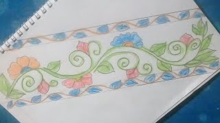 Border design for embroidery  border design drawing [upl. by Duer]