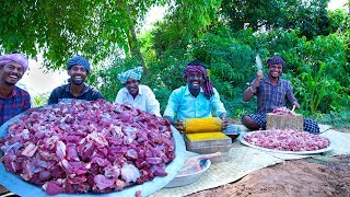 MUTTON DRY FRY  Varattu Kari  Chettinad Fried Mutton Recipe  Traditional Cooking in Village [upl. by Jaban]