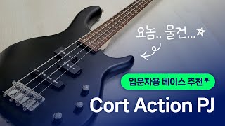 입문자용 베이스 기타 추천 콜트Cort Action PJ 리뷰 베린이들 주목 색상  Open Pore Black [upl. by Annoif]