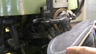 Nicks Handmade Boots Slow Motion Stitching [upl. by Ayvid]