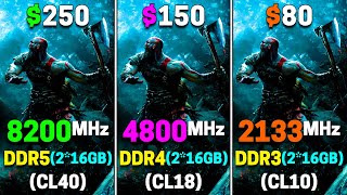 8200MHz DDR5 CL40 vs 4800MHz DDR4 CL18 vs 2133MHz DDR3 CL10  PC Gameplay Benchmark Tested [upl. by Brinkema893]