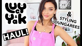 LUCY amp YAK HAUL  REVIEW amp HOW I STYLE DUNGAREES  SUMMER CLOTHING HAUL 2019  KatesBeautyStation [upl. by Okubo]