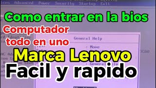 Como entrar en la bios en Pc Lenovo todo en uno facil 💯 [upl. by Ellery]