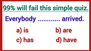 English Grammar Test Practice ✍️📖 99 will fail this simple quiz [upl. by Beasley]