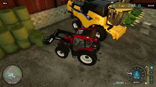 FS22  GRASSLANDS 22 21  LOADING BALES INTO SHED PART 2  FRONT LOADER WORK [upl. by Nuawad]