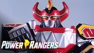 Dino Megazord First Battle  Mighty Morphin Power Rangers  Power Rangers Official [upl. by Philan]