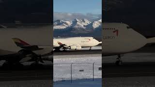 Asiana Cargo 747400F Taking off Runway 15 ANCORD [upl. by Winson]