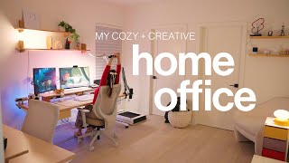 My 2024 Home Office Tour  cozy  creative desk setup office furniture organization system [upl. by Ahsinna]