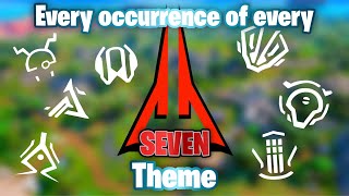 EVERY occurrence of EVERY Seven theme REUPLOAD  Fortnite [upl. by Tocs112]