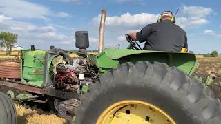 John Deere 4020 Cummins Diesel Plowing Hitterdal MN 2023 [upl. by Aikmat287]