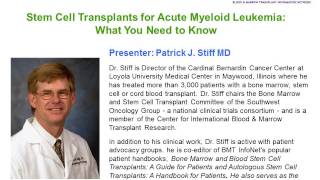 Webinar Stem Cell Transplants for AML What You Need to Know 2016 [upl. by Osrock641]