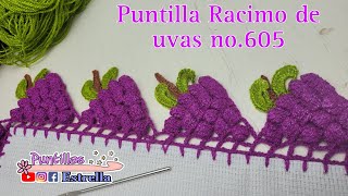 Puntilla Racimo de uvas 🍇 Puntilla no 605  Puntillas Estrella 🌟 [upl. by Hemphill357]