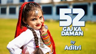 52 GAJ KA DAMAN Dance by 5 YO Aditri  PRANJAL DAHIYA  RENUKA PANWAR  Dancercise Studio [upl. by Ellehsad]