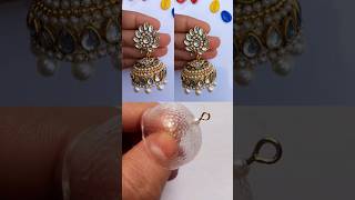 Make Your Own Kundan Jhumka Earring 😱 I Tried Making DIY Kundan Jhumka Earrings shorts [upl. by Prowel]