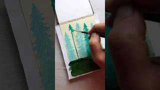 Easy acrylic painting for beginners  Misty forest  215 [upl. by Adnolor]