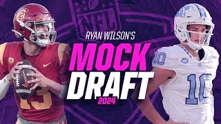 2024 NFL Mock Draft Commanders TRADE UP to No 1 overall for Caleb Williams  CBS Sports [upl. by Ermin]