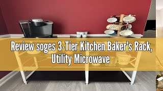 Review soges 3Tier Kitchen Bakers Rack Utility Microwave Oven Stand with Storage Coffee Bar Stat [upl. by Ahsietal135]