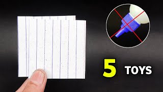 5 Easy Paper Toys  No Glue No Tape [upl. by Dewitt97]