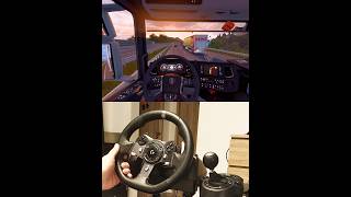 ETS2 Scania V8 open pipe late in Austria Salzburg Logitech Steering Wheel Manual Shifter truck v8 [upl. by Imled]