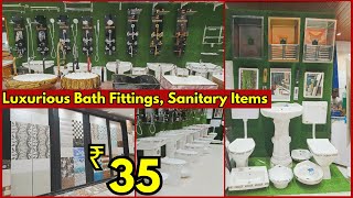 Bathroom Fittings Accessories  Cheapest Sanitary Ware Market In Hyderabad  Tiles Sink Basin [upl. by Anilegna]