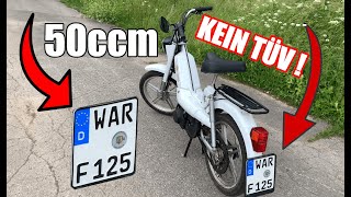 “Mofa” mit GROßEM MotorradKENNZEICHEN   2024 Freiwillige Zulassung  Peugeot Vogue [upl. by Hendon179]