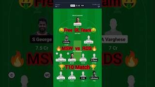 MSW vs RDS Dream11 Prediction  RDS vs MSW Dream11 Team  mswvsrds rdsvsmsw dream11 yt [upl. by Cirdes]